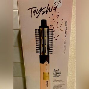 Conair 2-in-1 Double Ceramic Hair Air Brush - Black and Pink